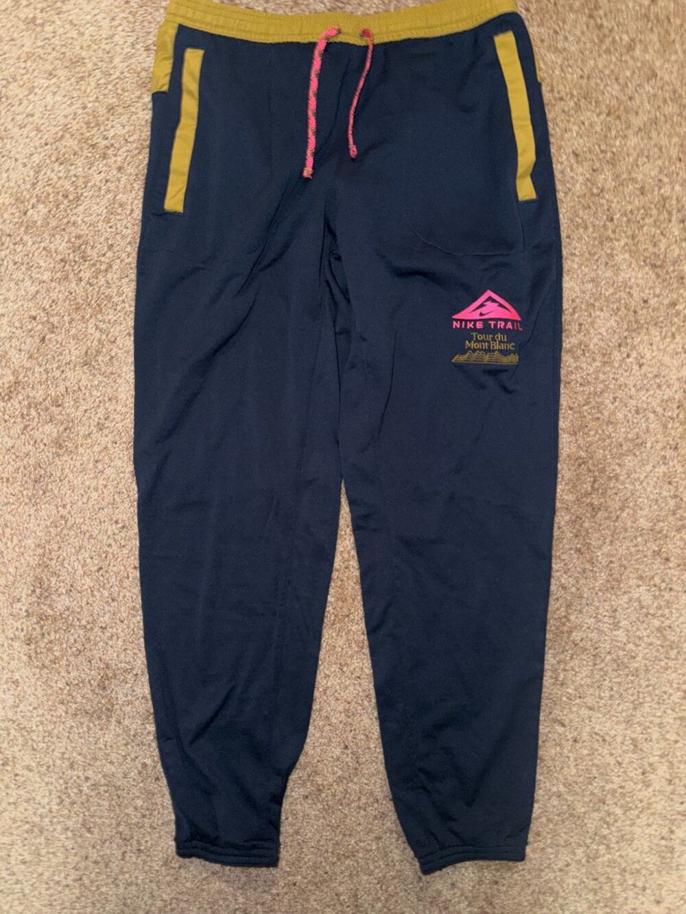 Size MEDIUM Mens Nike Trail Tour Du Mont Blanc Pants Navy Running DR2580-451